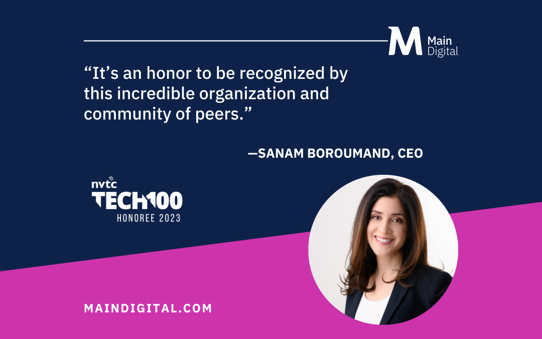 Main Digital CEO Sanam Boroumand Receives an NVTC Tech100 Award